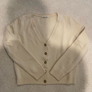 Reformation Cashmere Blend Cream Cardigan